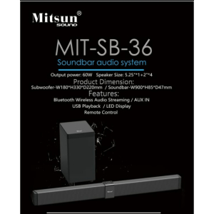 Mitsun Soundbar 2.1 RMS 60W